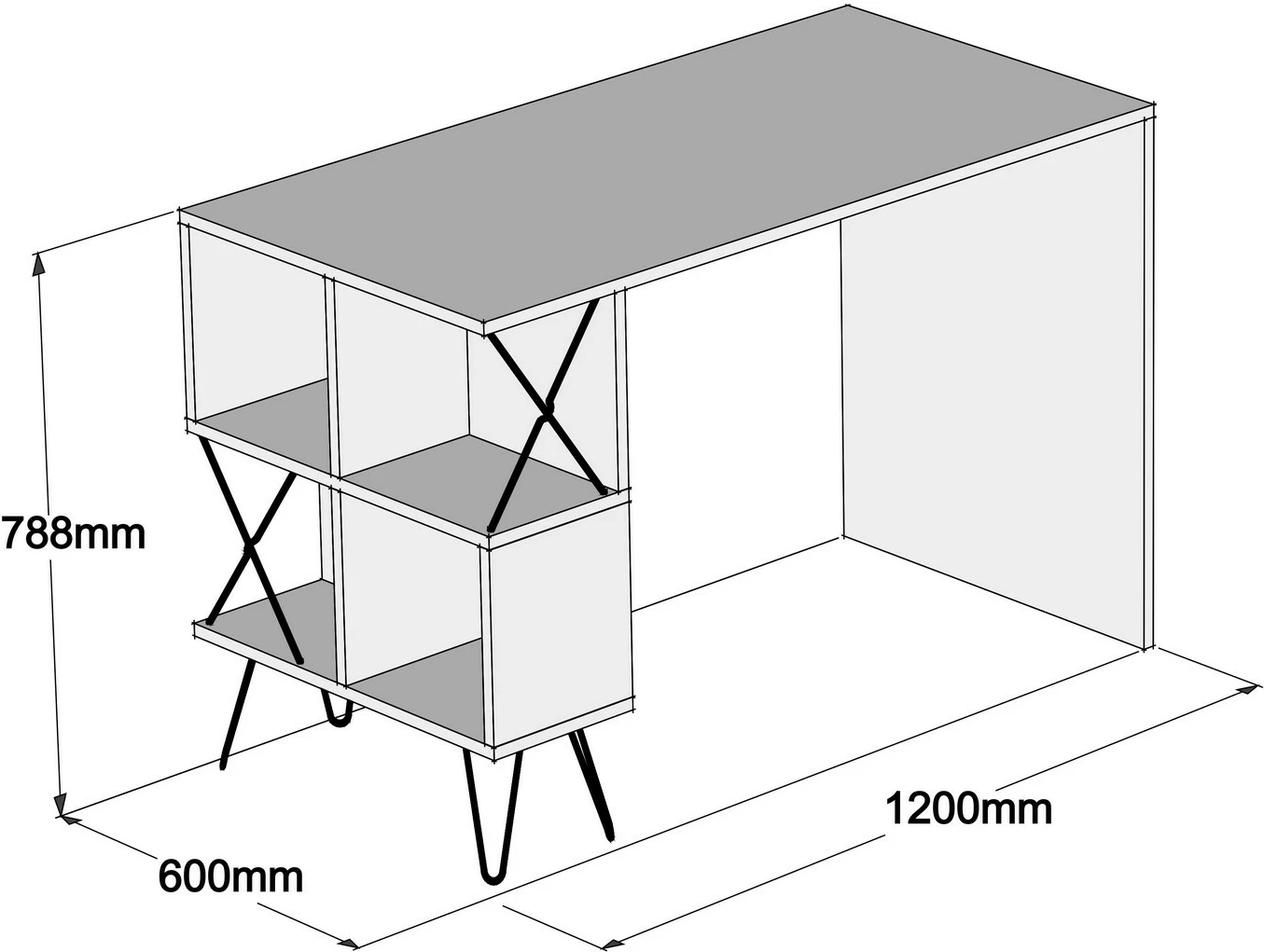 Moderna in unikatna delovna miza Hanah Home, ekstra, bela