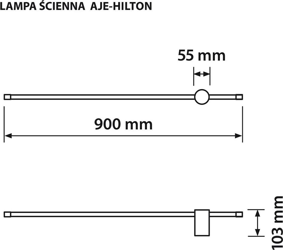 Stenska svetilka LED 9 W, aluminij, črna — Activejet AJE-HILTON