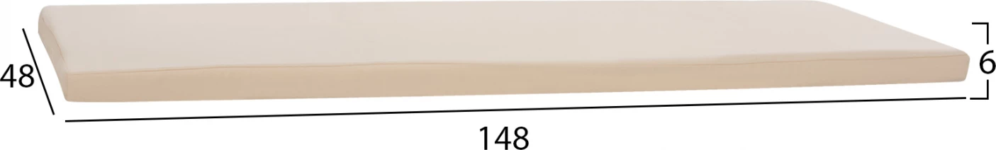 Blazina za klop iz poliestra Chios bež FH11242.01P 149x48x5