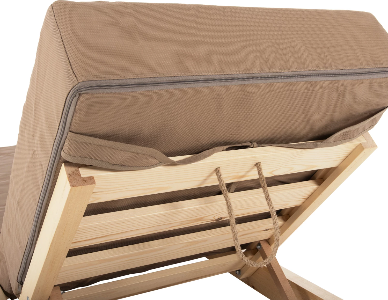 Profesionalni ležalnik za plažo IKARIA FH10623.04 iz borovega lesa v naravni barvi - tekstilene moka - blazina debeline 20 cm
