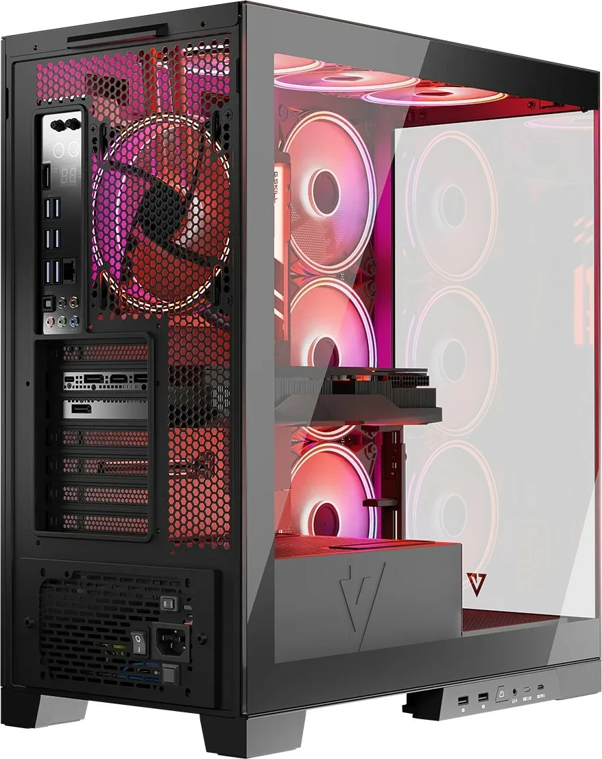 Računalniško ohišje MODECOM Volcano Space ARGB, Midi Tower, kaljeno steklo, črno