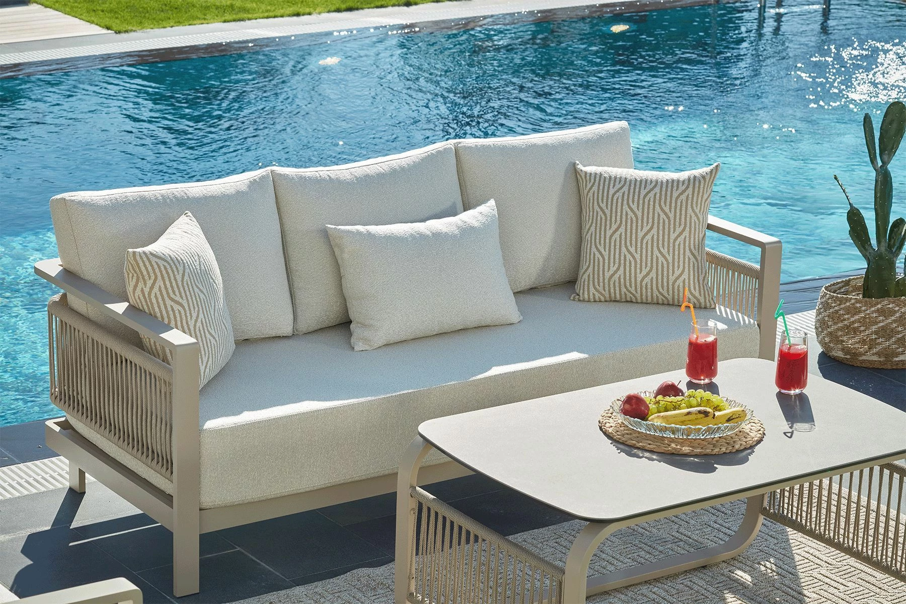 Lounge set za vrt, bež, Skye Decor Venedik