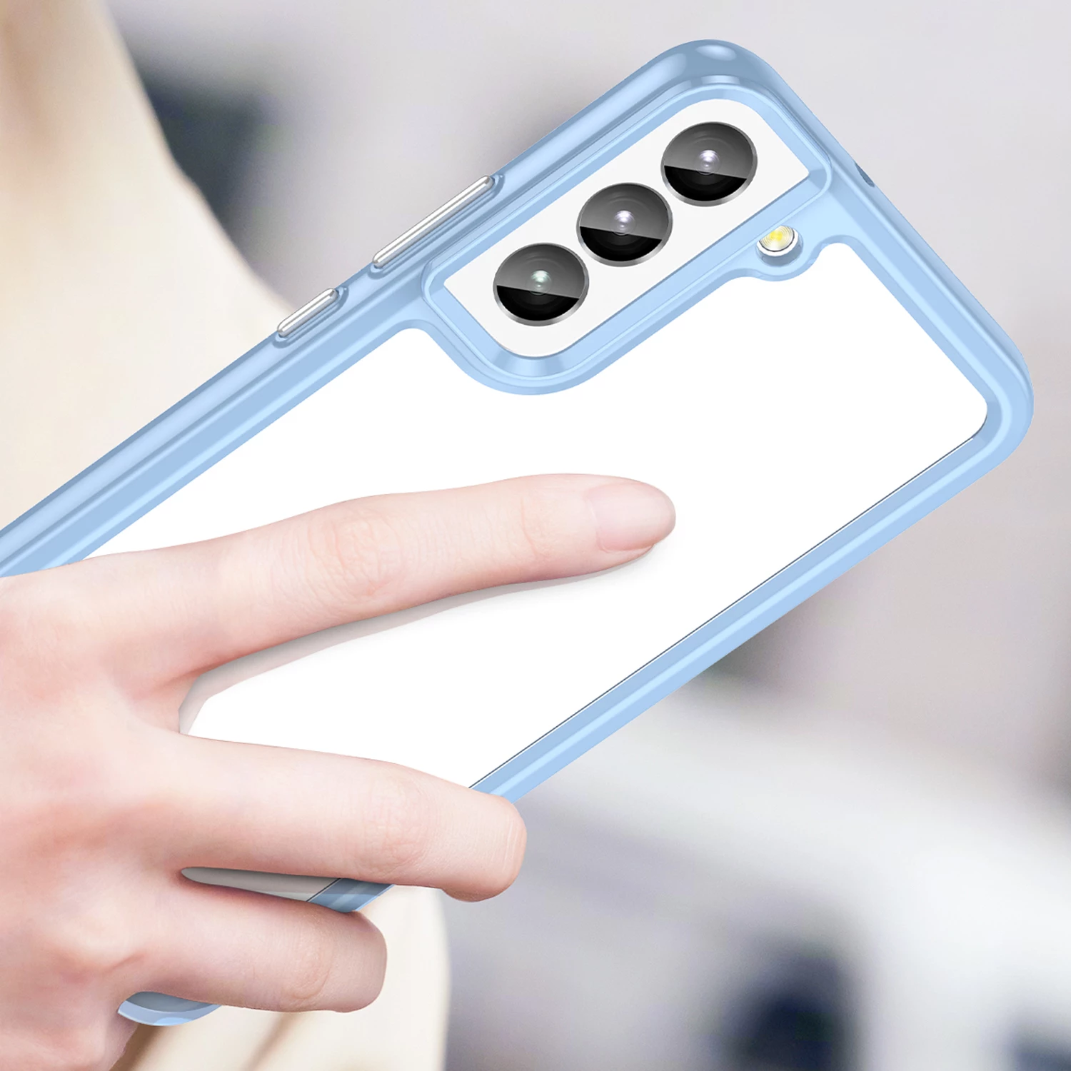 Zaščitni ovitek Outer Space Hurtel za Samsung Galaxy S23+, modra, silikonska stranica in trda zadnja plošča