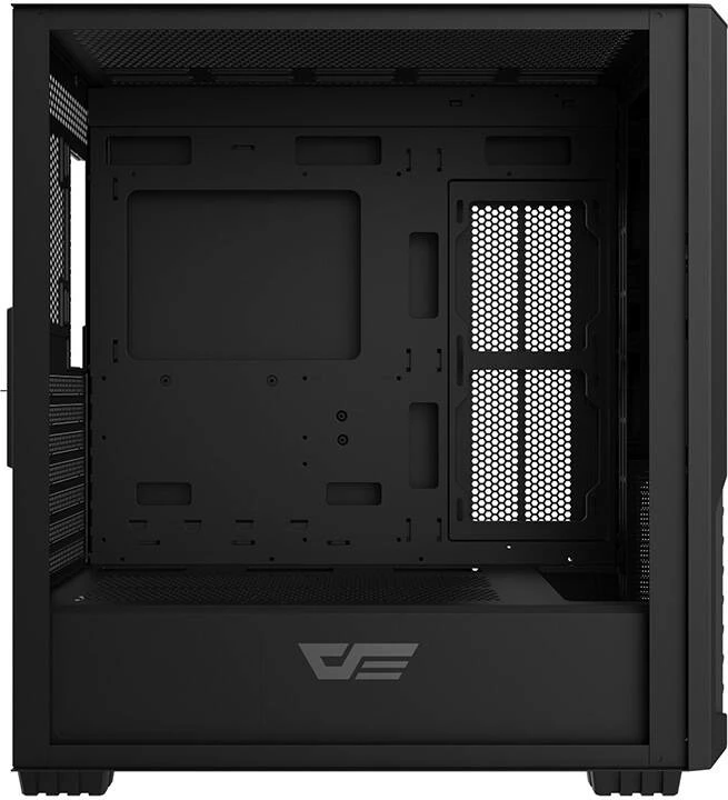 Računalniško ohišje z 4 ARGB ventilatorji, Darkflash DF2100 E-ATX/ATX, do 8×120 mm, 2 HDD + 3 SSD, 7 rež, radiator do 360 mm, 1×USB 3.0 + 2×USB 2.0, stransko kaljeno steklo, črno