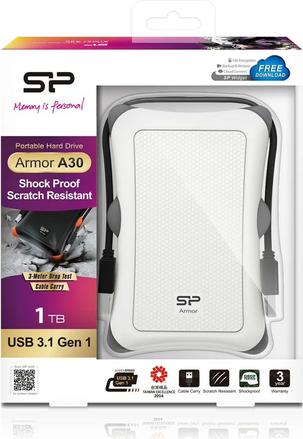 Zunanji trdi disk 2,5" Silicon Power Armor A30, 1000 GB, bel