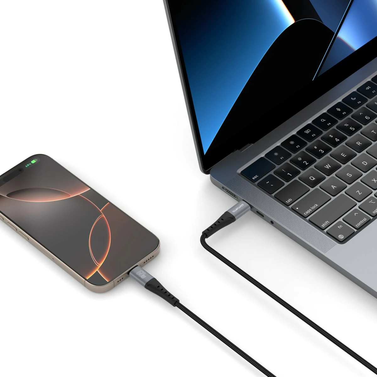 USB-C kabel 4smarts PrimeCord 1,5 m 60W, črn
