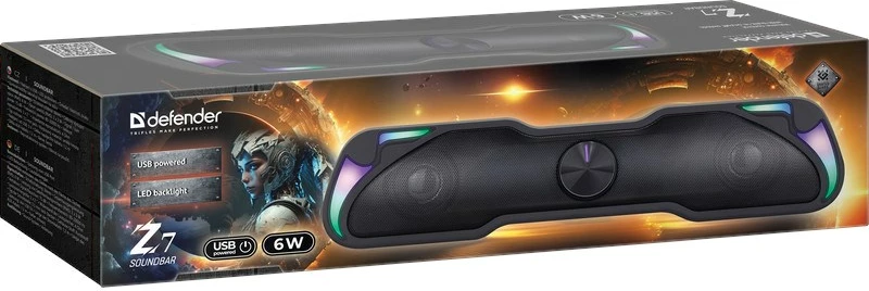 Soundbar Defender Z7, 6 W, LED, USB, črn