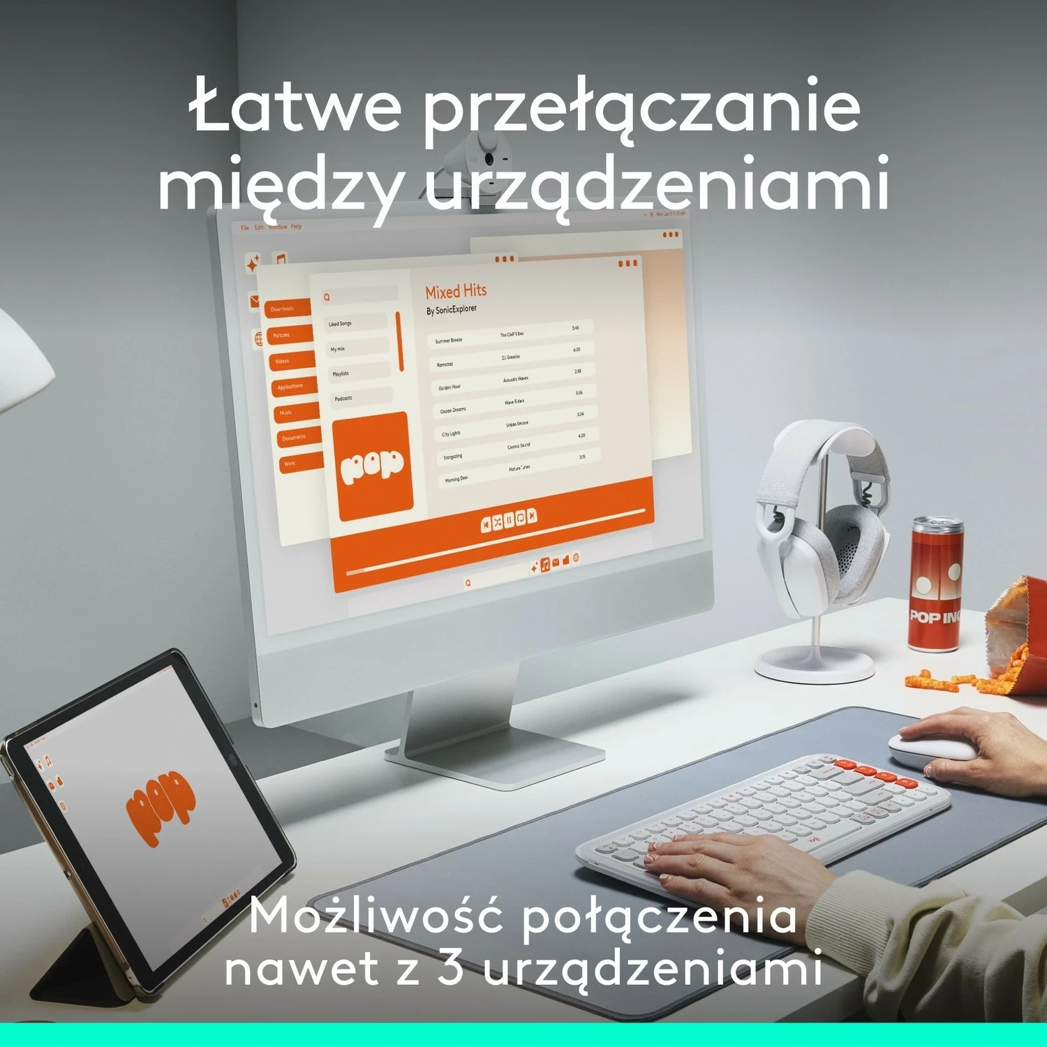 Brezžična miška Logitech POP ICON, rožnata