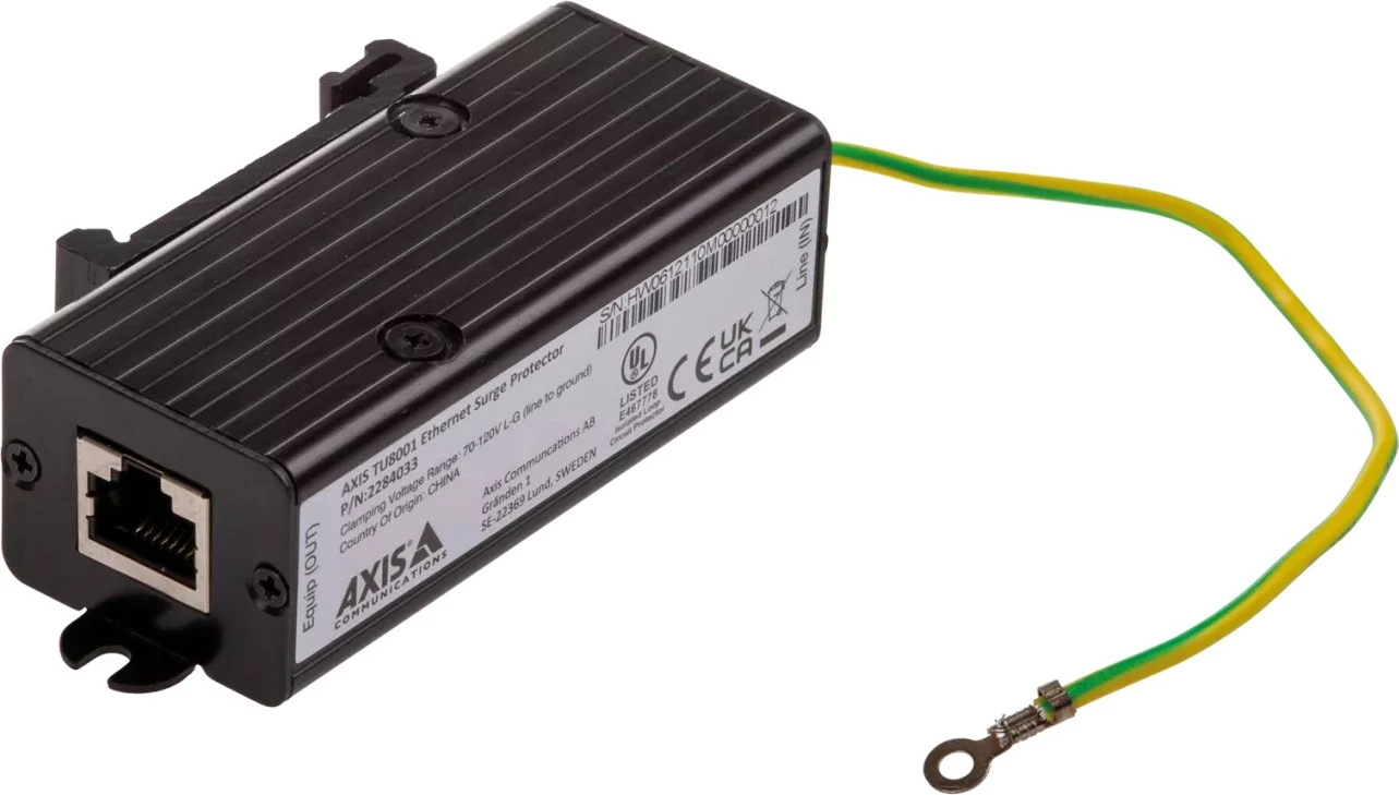 Ethernet zaščitnik Axis TU8001, Gigabit, PoE, črno
