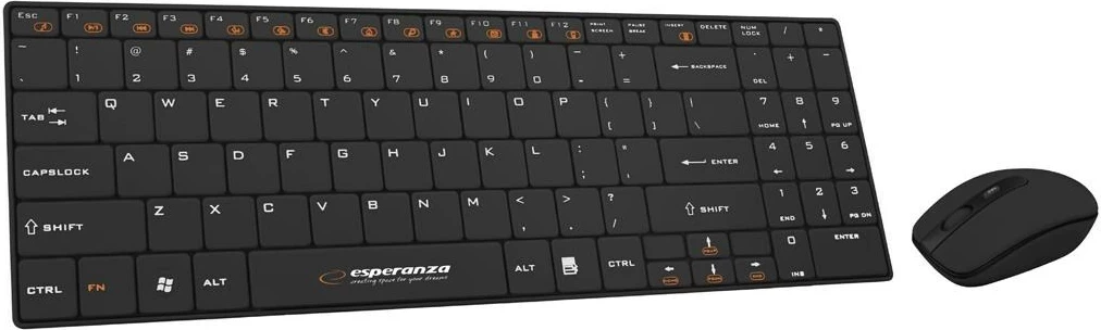 Brezžična tipkovnica QWERTY Esperanza EK122K, črna