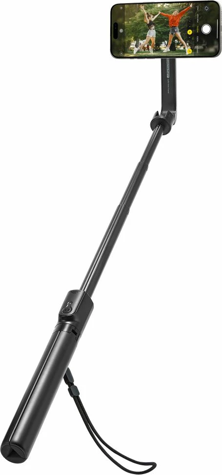 Selfie palica s MagSafe, Bluetooth, zložljiv tronožec Spigen S580W, črn