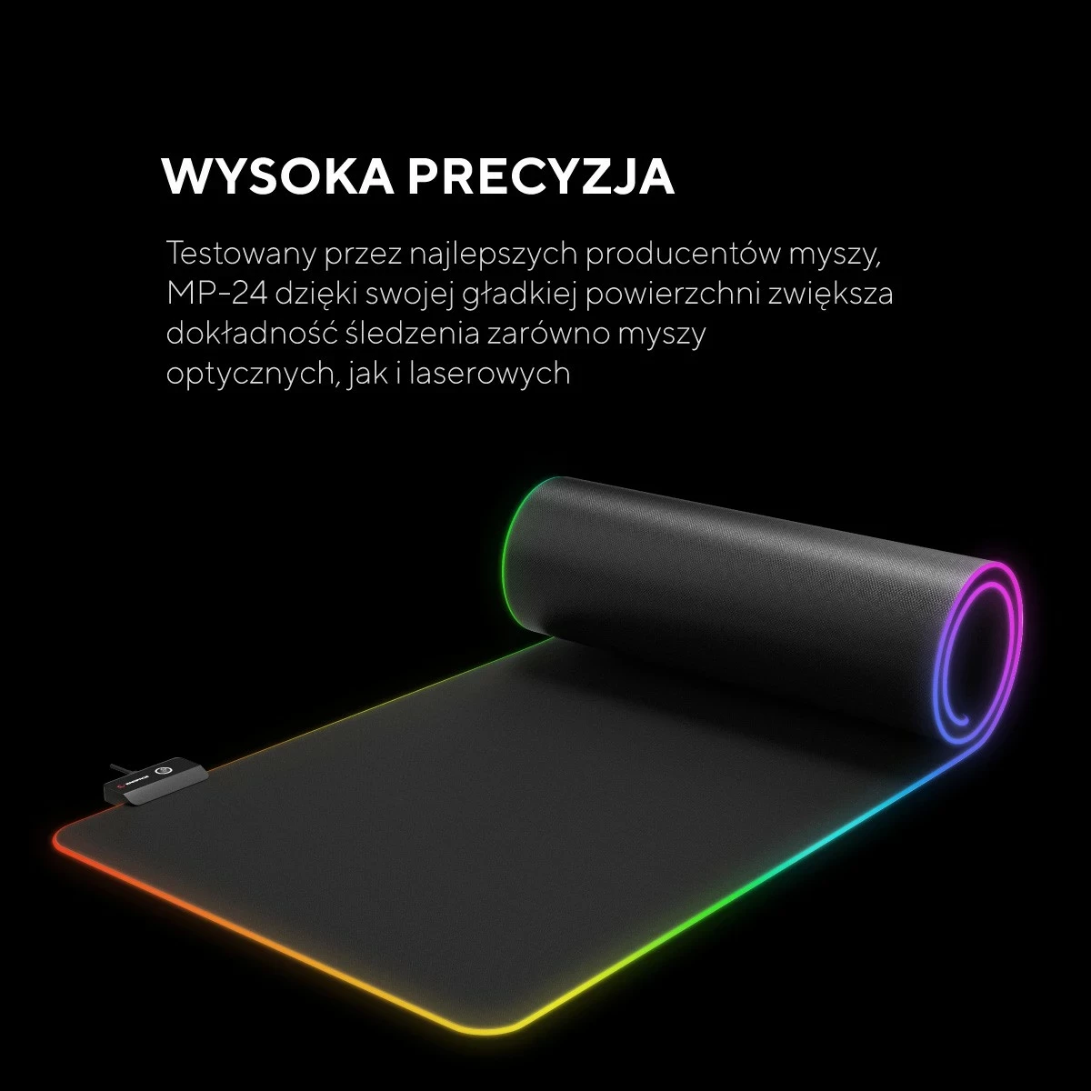 Podloga za miško Rampage MP-24 RGB, XL, črna