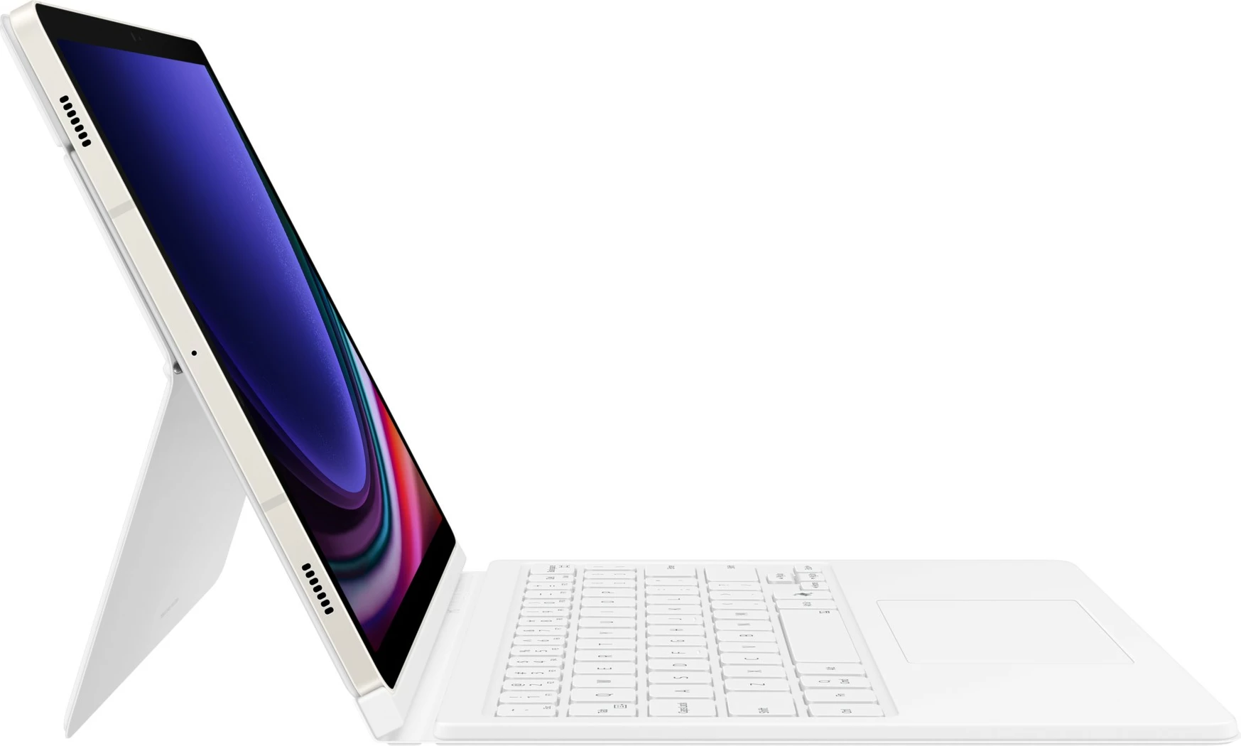 Tastaturna zaščita s tipkovnico in touchpadom za Galaxy Tab S9, Galaxy Tab S9 FE Samsung EF-DX725, bela