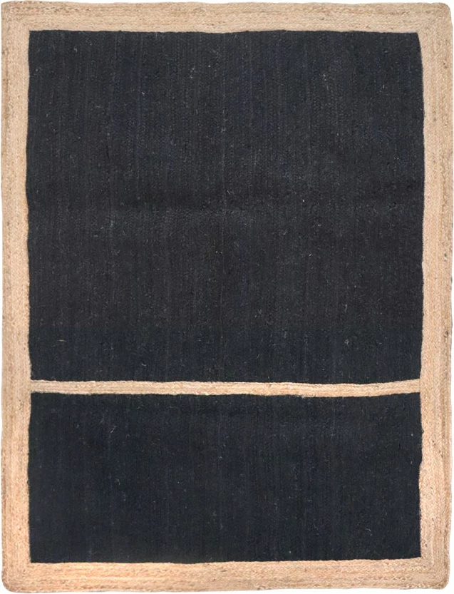 Preproga FRAME RUG A, jute, črno-bež, 210x140 cm