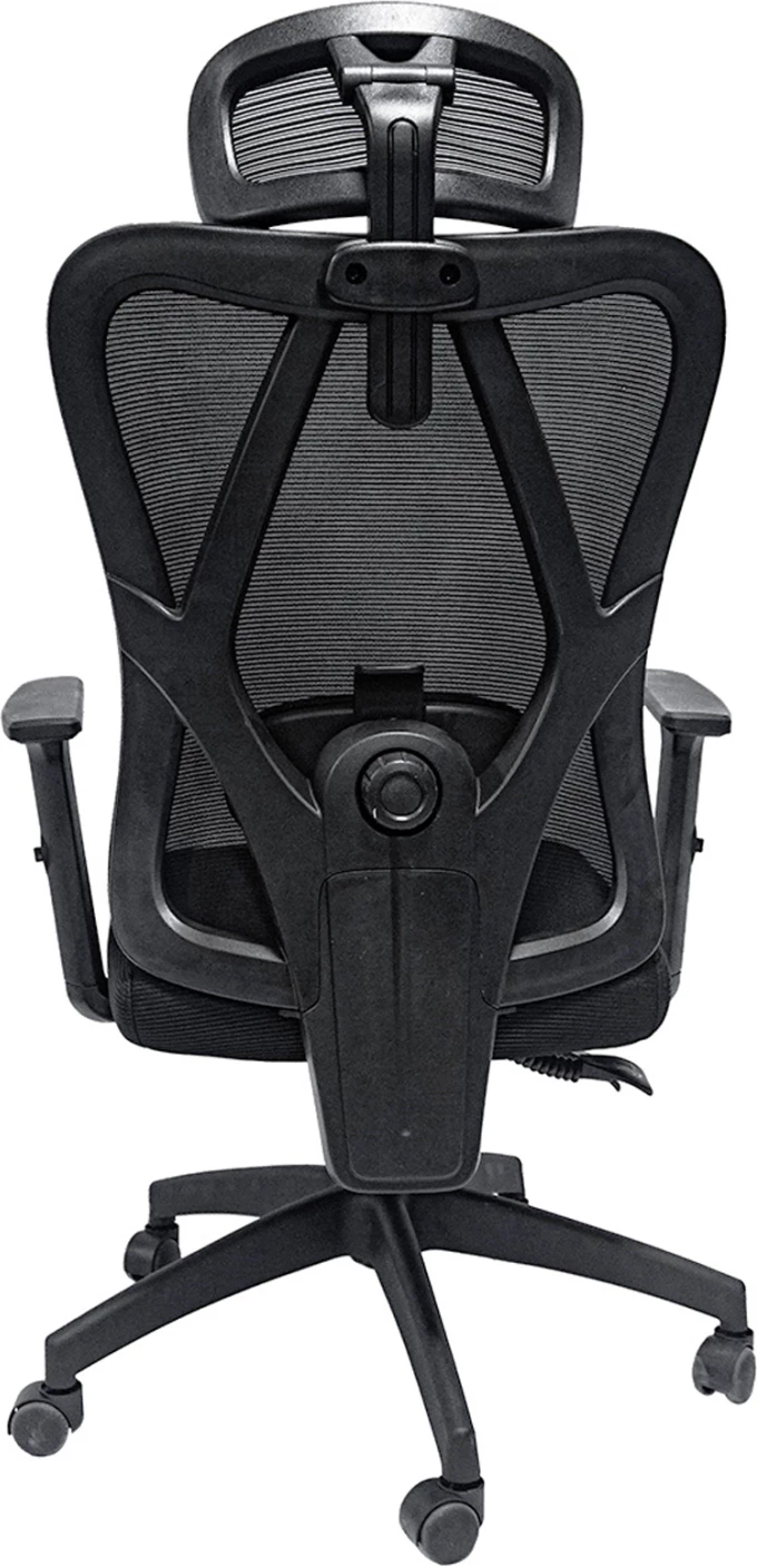 Pisaniški stol MEXER črna mreža-črna kovinska osnova-nylon okvir 60x49x130Hcm