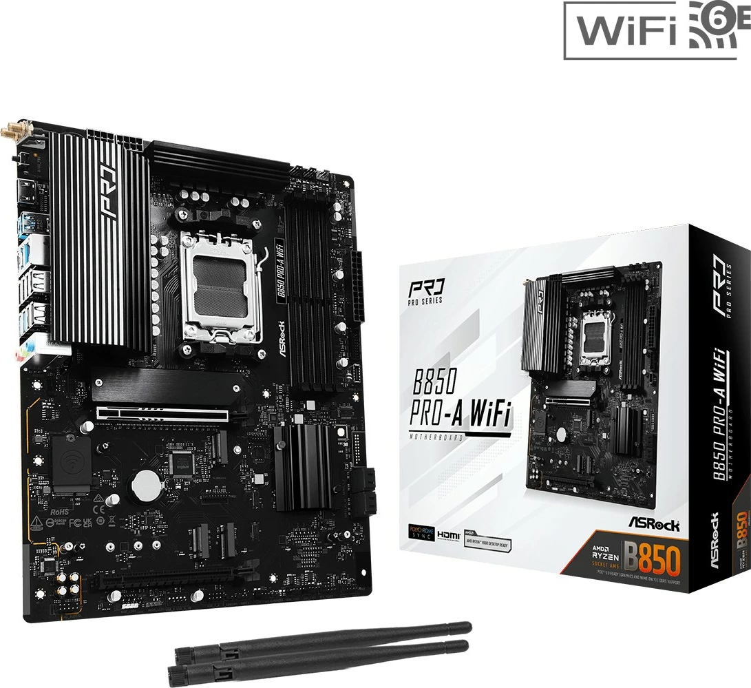 Matična plošča ASRock B850 PRO-A WIFI, ATX, Socket AM5, DDR5, WiFi 6E