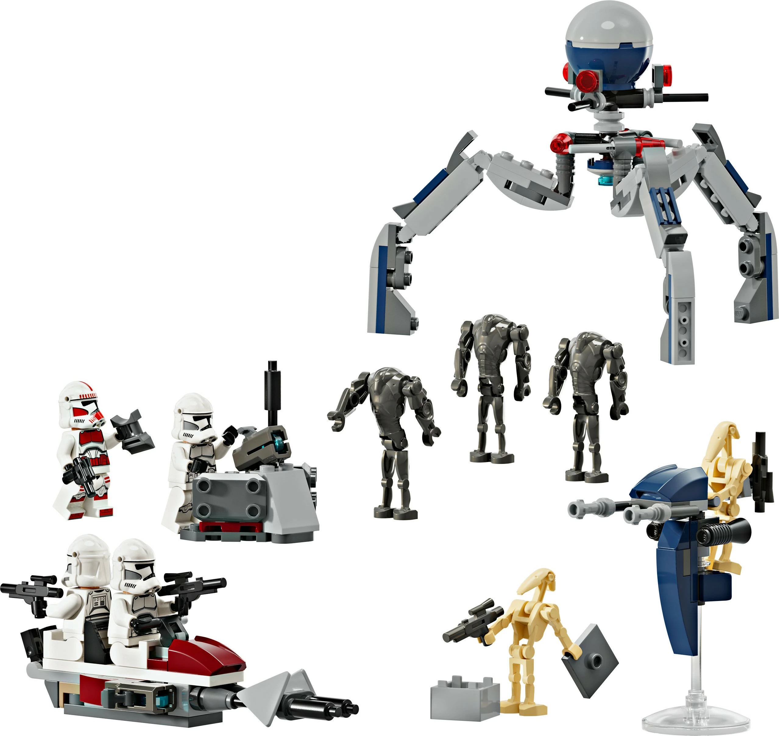 Gradbeni set Clone Trooper in Battle Droid LEGO, 215 delov, plastika, večbarven