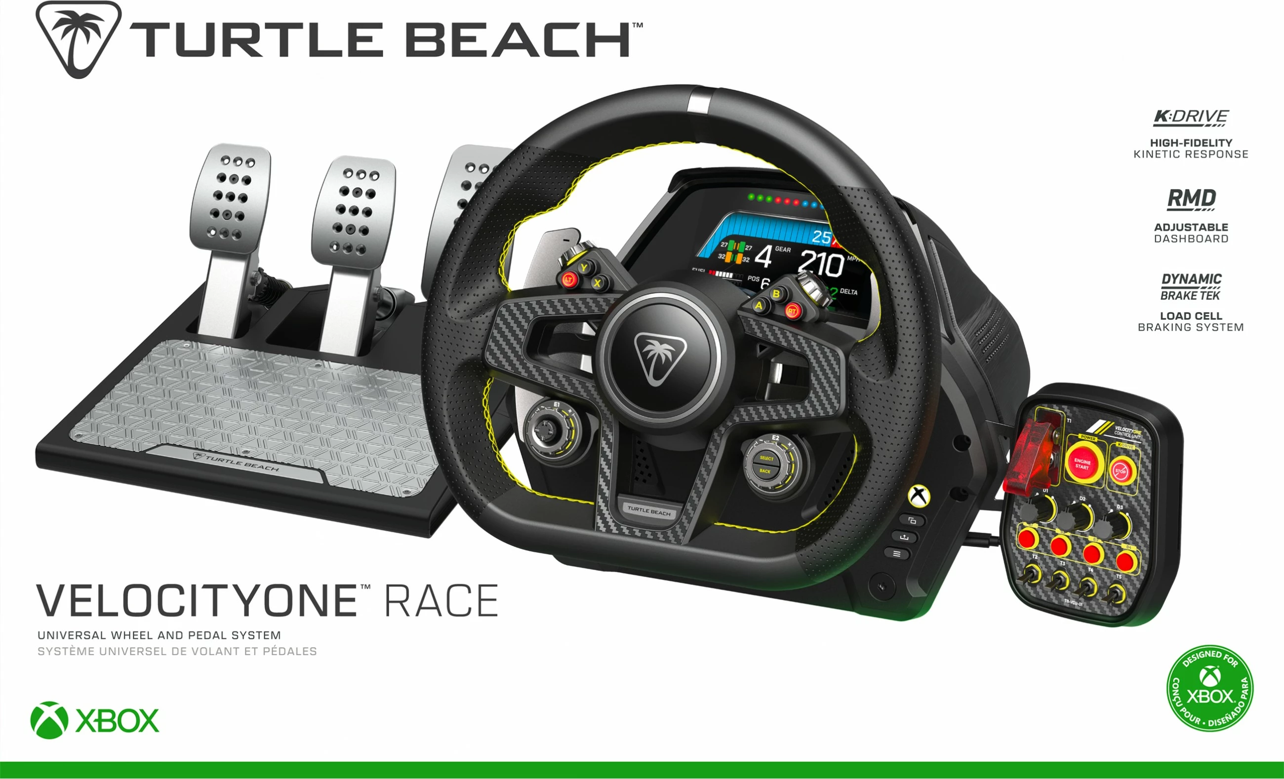 Volan in pedala Turtle Beach VelocityOne, PC, Xbox One, Xbox Series S/X, črn