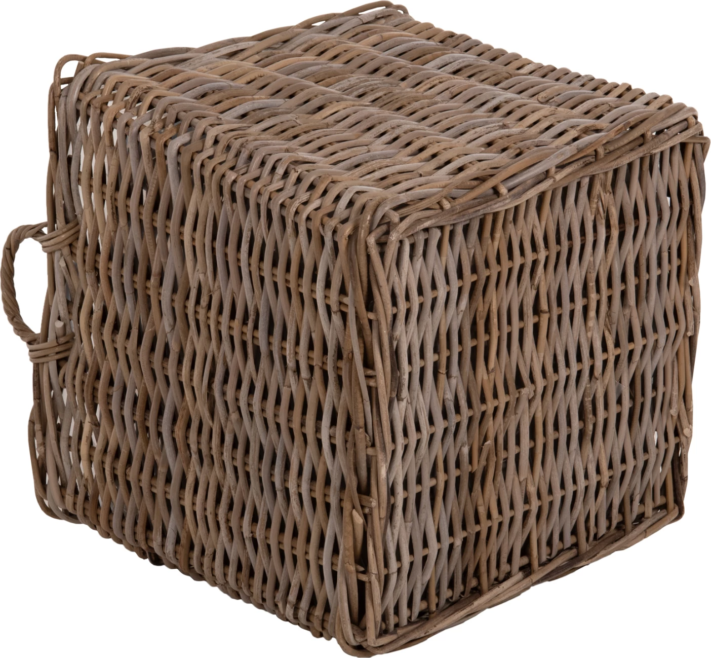Dekorativne košare KATER 4 kosi FH9657 KUBU ratan v sivi barvi 52x52x50-57H cm