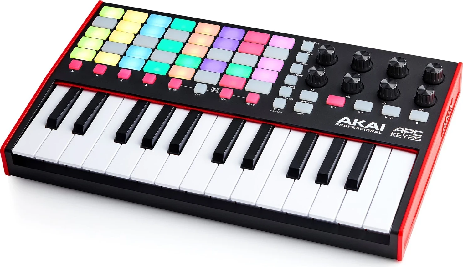 Muzikalni kontroler AKAI APC Key 25 MK2, rdeč