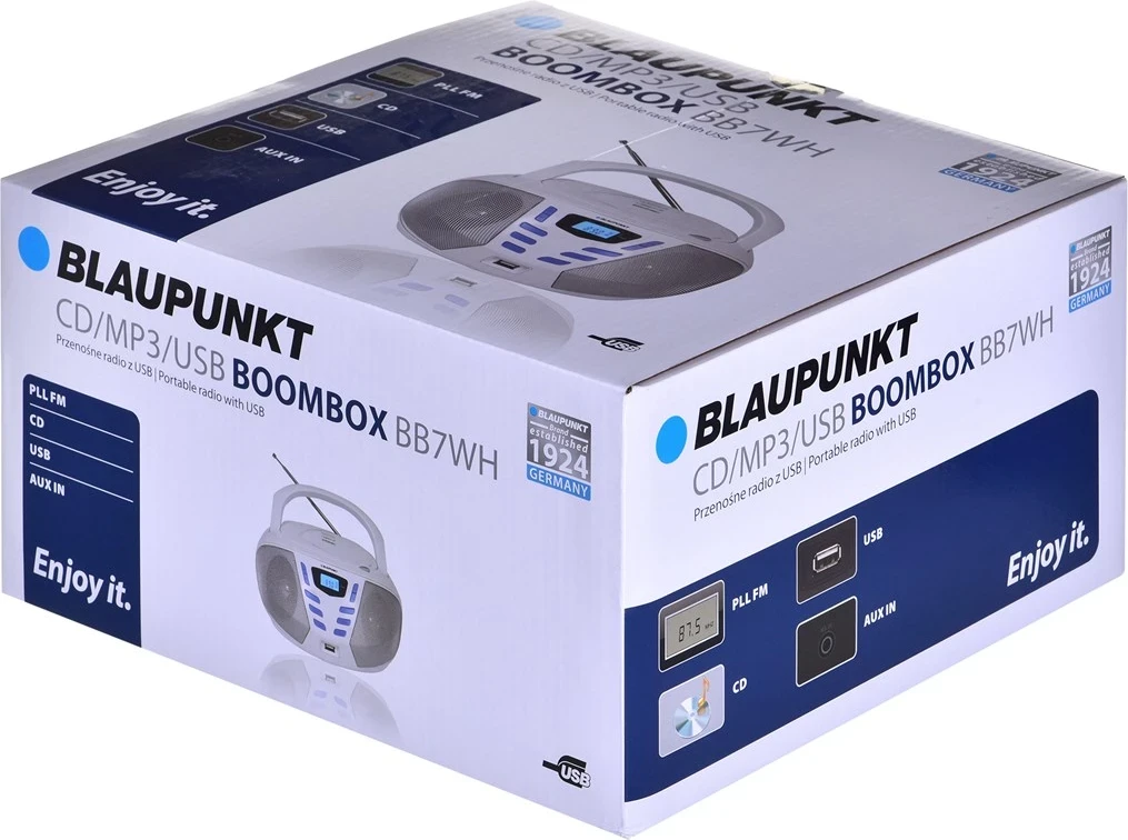Prenosni stereo Blaupunkt BB7-WH, FM, siv