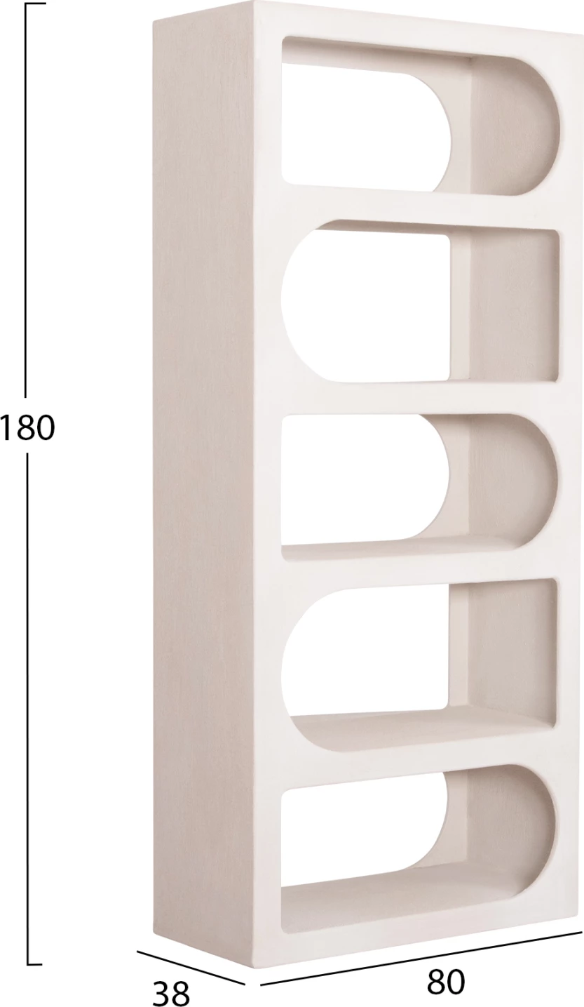 Knjižna polica serije Santorini FH18062 MDF v beli barvi 80x38x180Hcm