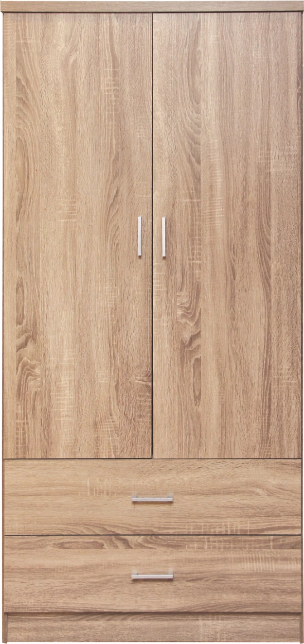 Garderobna omara 2 vrat z 2 predali FH338.02 Sonama 80x42x181