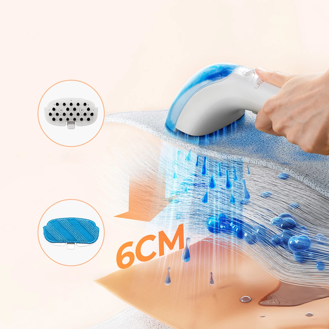 Parni in vodni sesalnik, 12000Pa, 1900W, bel, komplet dodatkov UWANT B200