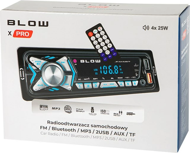 Avtoradio BLOW X-PRO z MP3/USB/micro USB/Bluetooth, črn