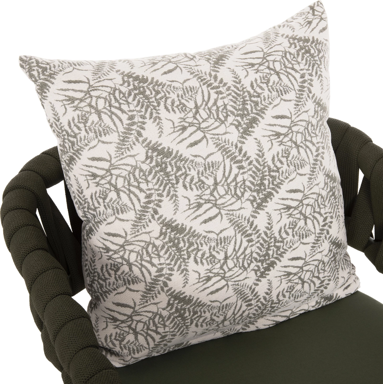 Barski stol aluminij CAMDEN FH6142.09 z naslonom in vzorcem - temno olivna 56x60x108Hcm