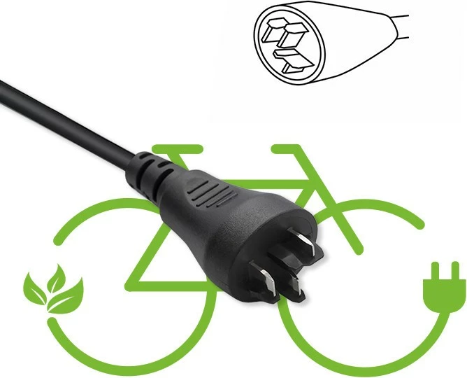 Prenosni polnilec za električno kolo, 42V 2A (84W) za 36V Li-ion, Bosch vtič — Qoltec 50762, IP54, z napajalnim kablom, črn