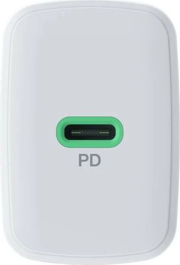 Stenski polnilec USB-C 30 W PD, 1x USB-C, Green Cell PowerSource Solo30 CHARB-GC-30C-W, bel