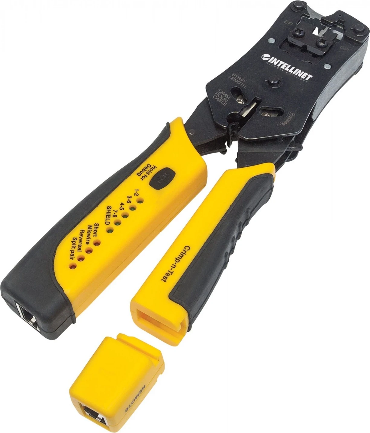 Profesionalno orodje za krimpanje RJ vtičev in testiranje kablov Intellinet 780124