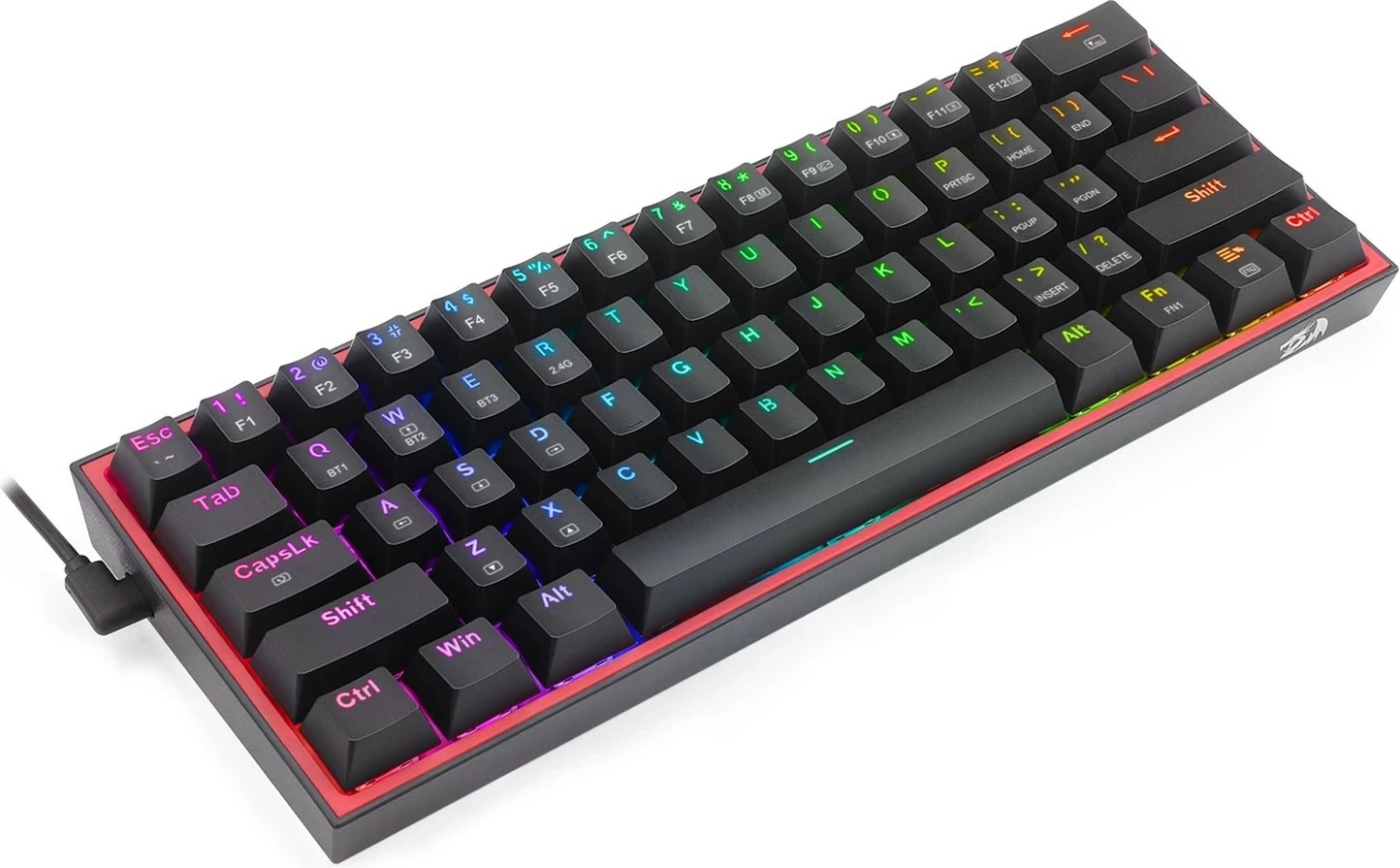 Mekani igralni/uradni RGB brezžični/žični tipkovnica Redragon K616 Fizz PRO, Red switch, črna