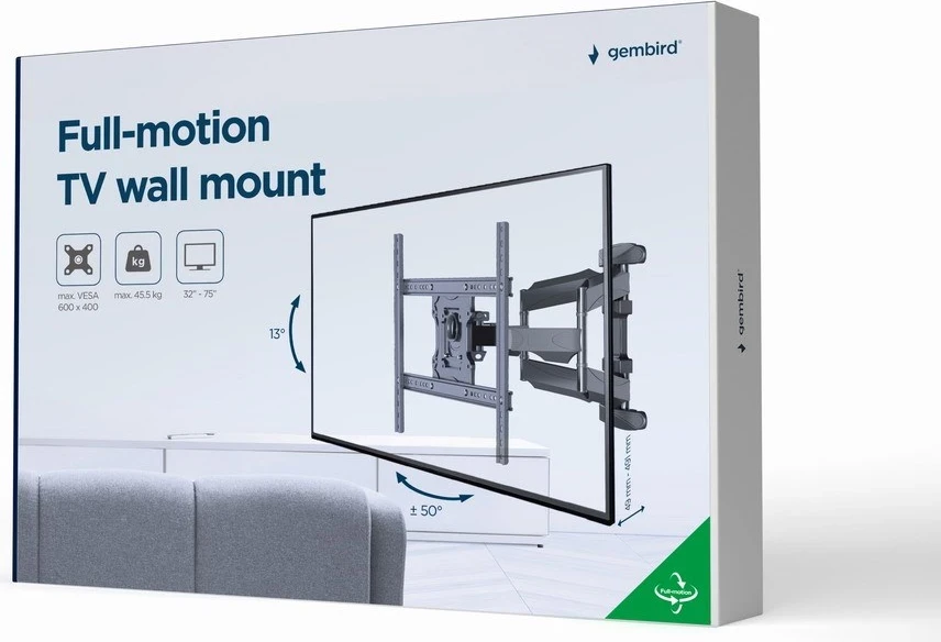 Stenski pomični nosilec za TV Gembird WM-75ST-01, 32”–75”