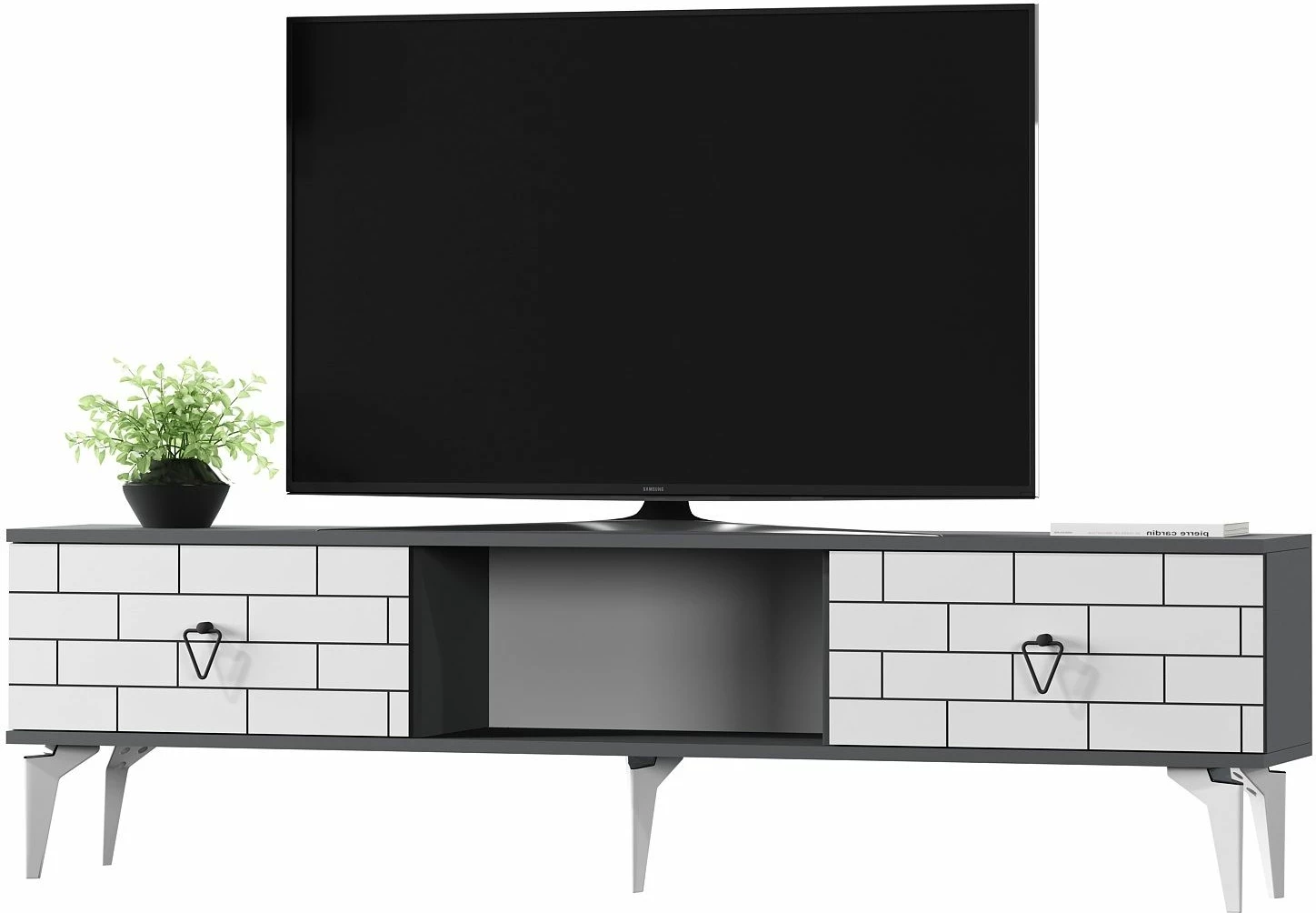 Komoda za TV, antracit in bela, Skye Decor Varna