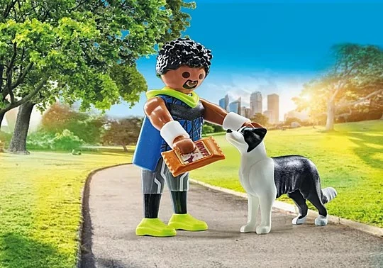 Igralni set tekač z Border Collie, Playmobil My Life 71740, 7 delov