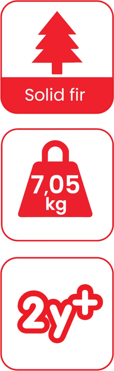 Otroška piknik miza iz lesa Miko HM5843 naravna 88x88x52,5 cm