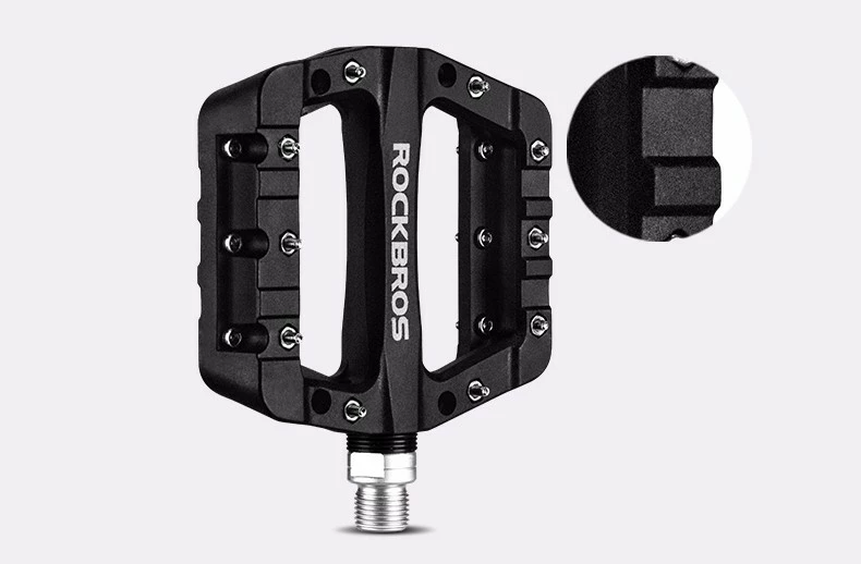 Pedala za kolo Rockbros 2017-12CBK, najlon + jeklo, črna, komplet