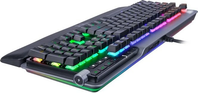 Mehanska tipkovnica Thermaltake Agent K5, Blue Switch, RGB, polna velikost, titan