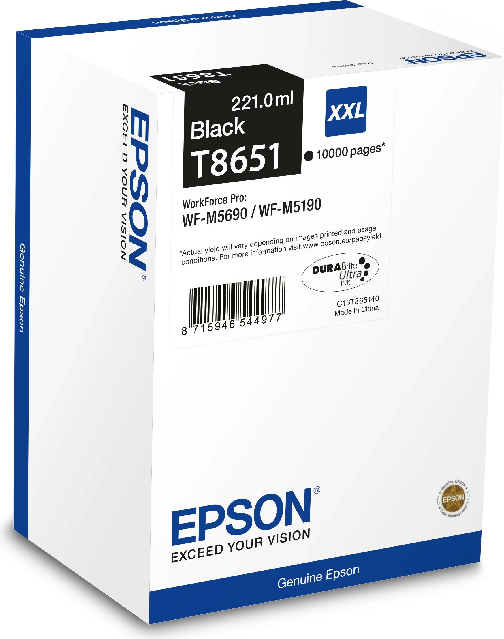 Toner/črnilo s super visokim izkoristkom, 10.000 strani, 221 ml, črn - Epson