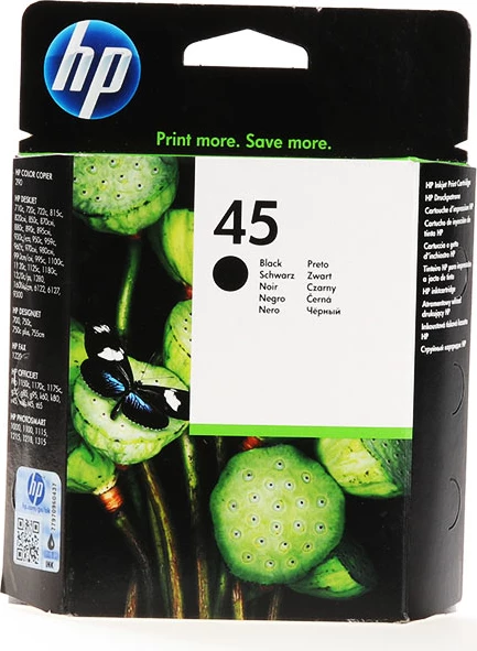Črna XL kartuša s črnilom HP 45 (51645AE)