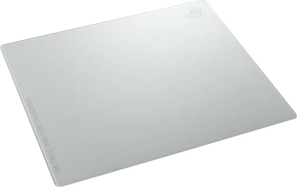 Podloga za miško ASUS ROG Moonstone Ace L, bela, kaljeno steklo, silikon, gaming model