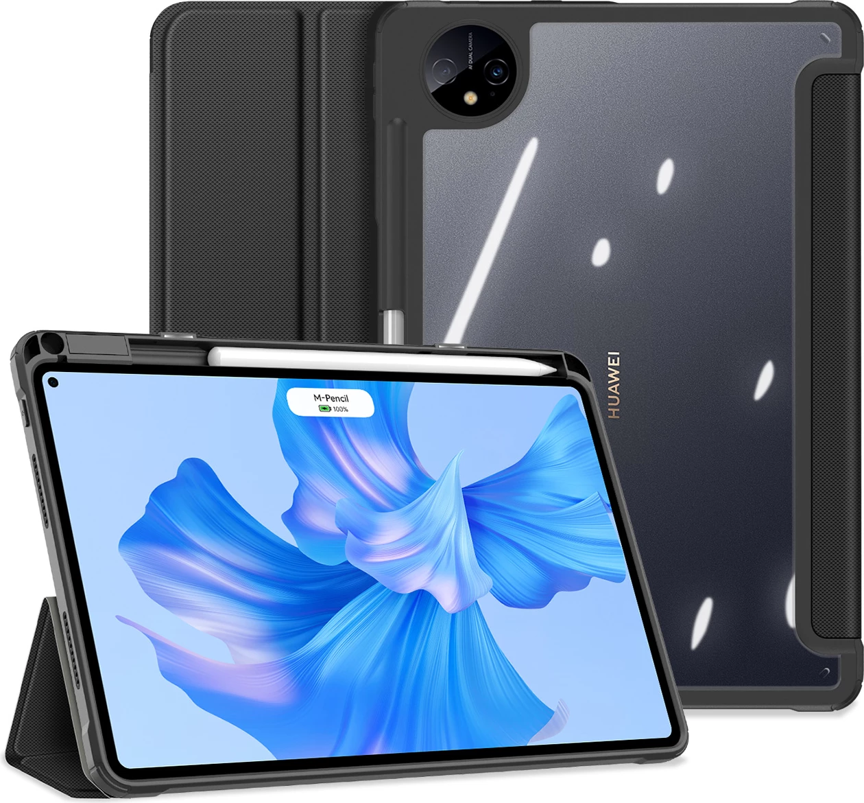 Ovitek za tablico Dux Ducis Toby za Huawei MatePad Pro 11'' (2022), z oporo, samodejno spanje, črn