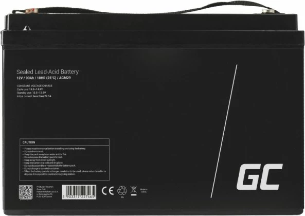 AGM akumulator 12 V 90 Ah, brez vzdrževanja, Green Cell AGM29, VRLA