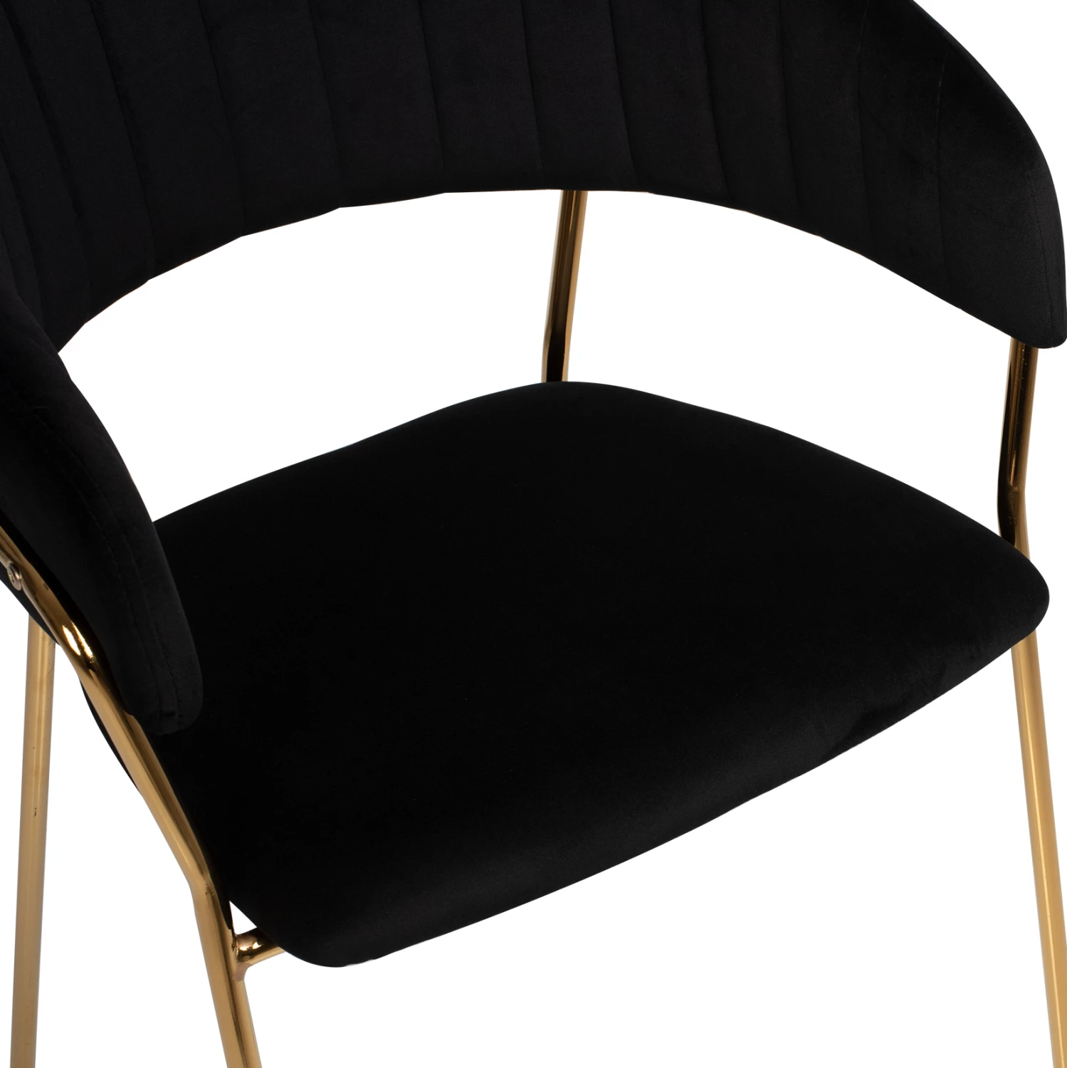 Fotelj THEODORE FH8520.04 črni žamet in zlati okvir 55Χ50Χ82Hcm, set 2 kosov