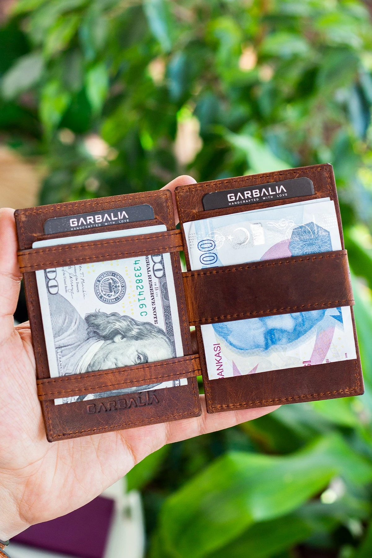 Držalo za kartice iz prave kože, Zoozie Bags Magic, tan