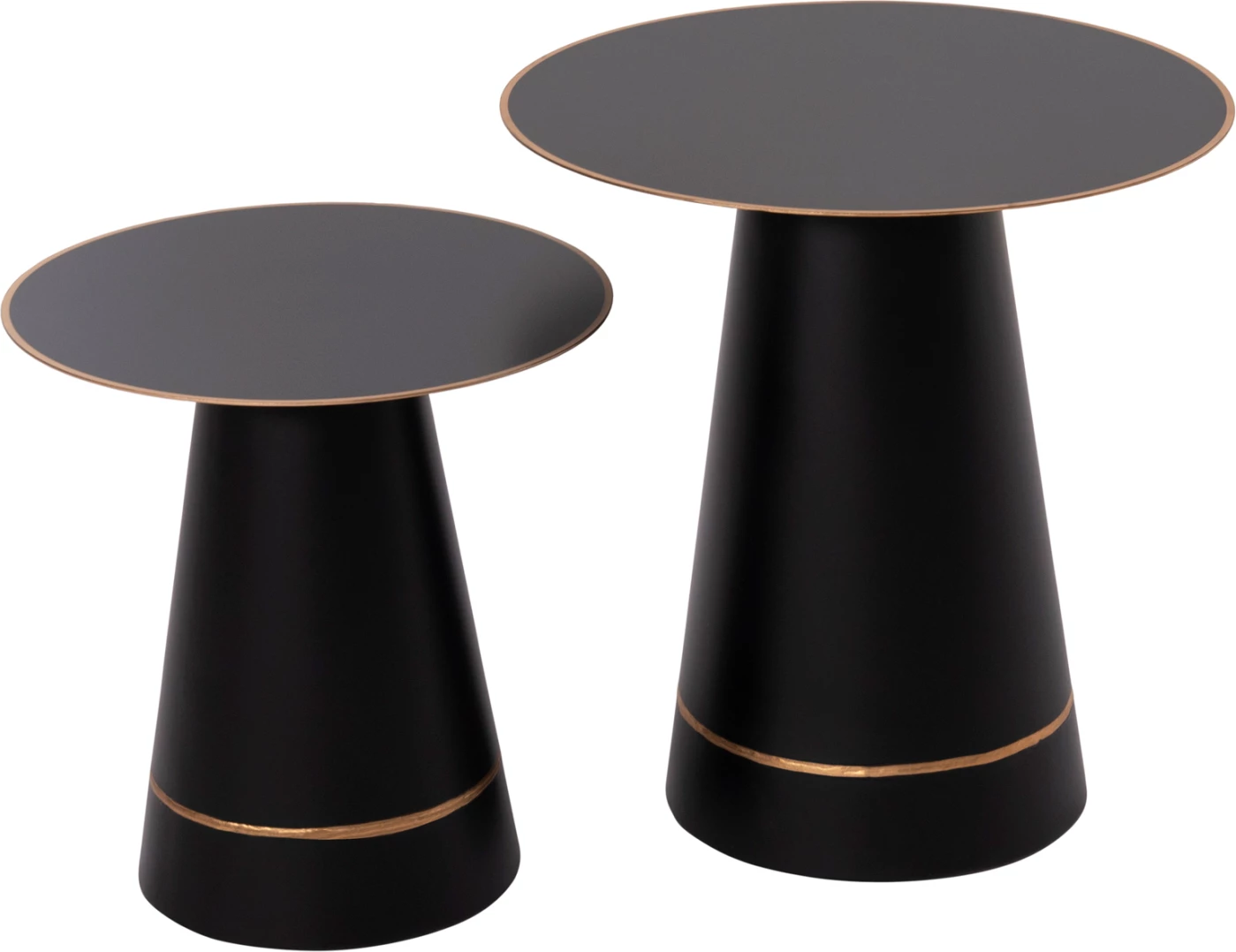 Klubske mize 2 kosa BALLI FH9996 okrogle kovinske v črni barvi Φ50 & Φ40 cm