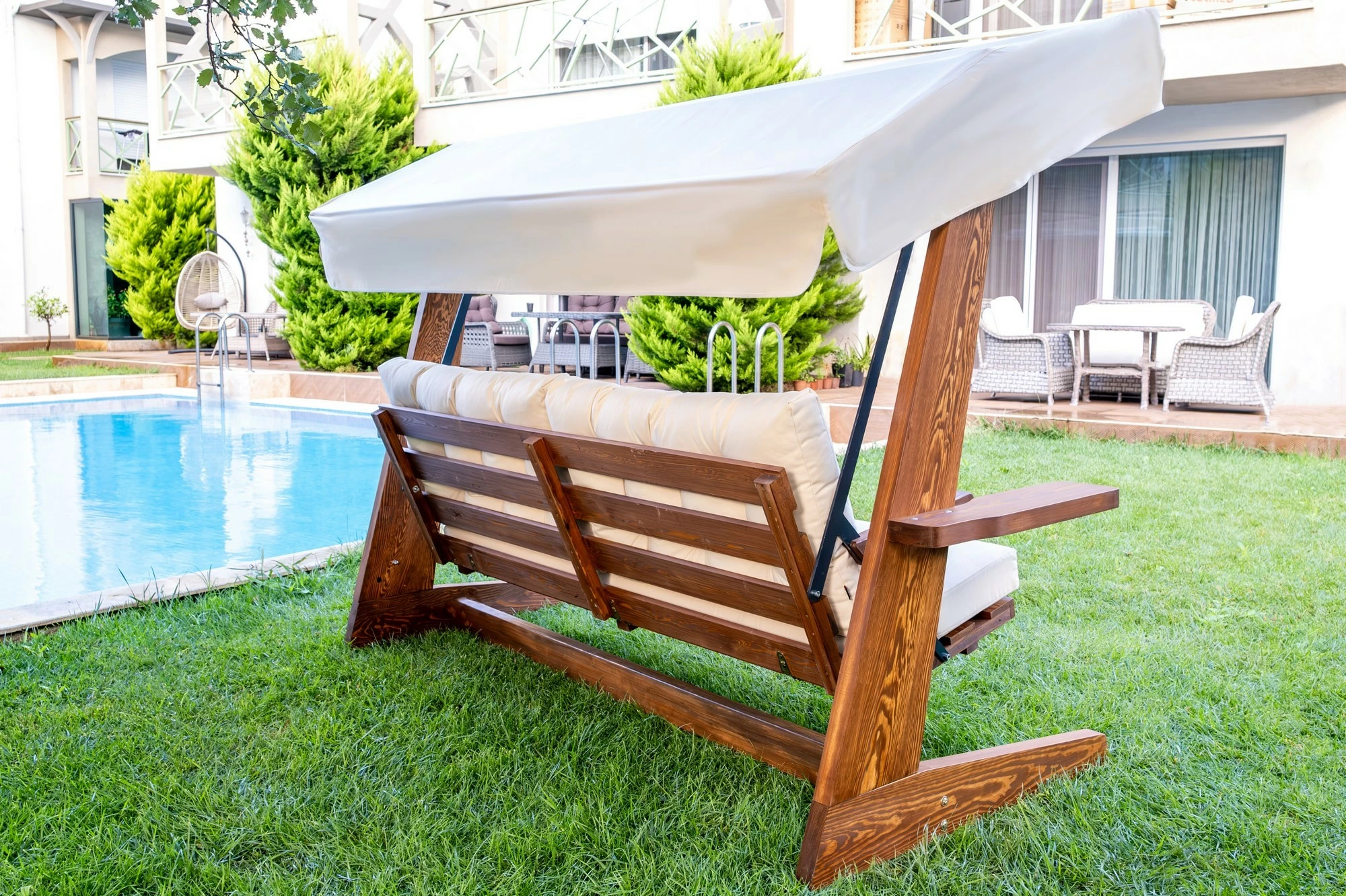 Trojni vrtni gugalnik, bež, Skye Decor Viva 2400