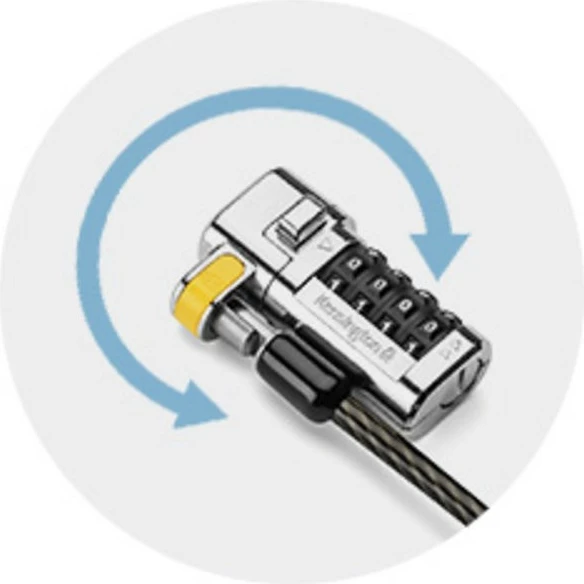 Varnostna ključavnica Kensington ClickSafe 3-v-1, 1,8 m, črna, kovinska